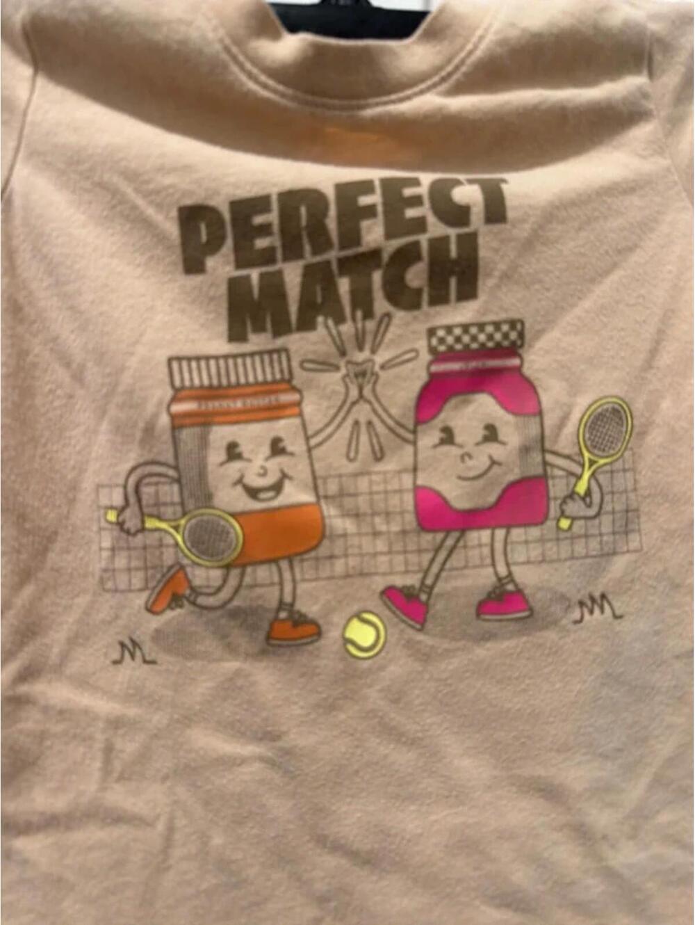 Cute 'Perfect Match' Peanut Butter & Jelly Graphic T-Shirt